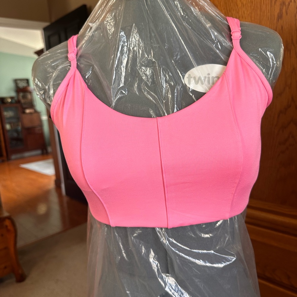 NWT PINK Victoria's Secret Vibrant Pink sports bra size large